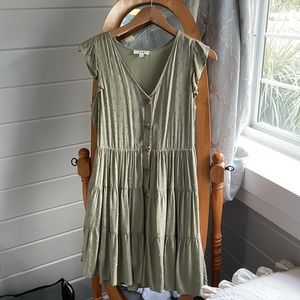 Boutique Swiss Dot Green Sage Dress Small